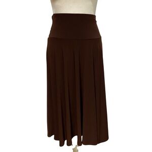 Elegant Brown Midi Skirt